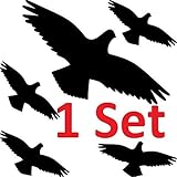 GreenIT Warnvogel Set Vogel Vögel Warnvögel Silhouette Aufkleber die Cut Tattoo Fenster Schutz gegen Vogelschlag Deko Folie (1 Set schwarz)