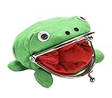 Weiche Geldbörse / Aufbewahrungstasche / Münzbörse / Schlüsselmäppchen aus Flanellstoff mit peppigem Froschdesign (Metallverschluss) (Grün (Frosch))