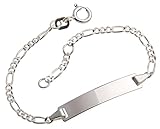 Baby- und Kinder ID Armband inkl. Gravur (beidseitig) und Verpackung 925 Silber, Länge 16cm