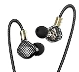 QKZ KD6 High End In-Ear-Kopfhörer/HiFi Ohrhörer mit Mikrofon (Voice Control) - Premium Klangqualität mit Deep Bass Subwoofer - 6fach Driver (106dB) (Schwarz)