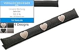 Lyvanas Zugluftstopper grau - Passgenauer 90cm Luftzugstopper mit verbessertem Konzept - Zugstopper Tür und Fenster in Premium-Qualität (Dunkel)