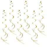 Oblique Unique® Deckenhänger 6 Stück Spiral Girlanden - Farbe wählbar (Gold)