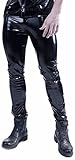 Patrice Catanzaro Herren Lack Leggings schwarz Taschen wie bei Einer Engen Jeans (XS)