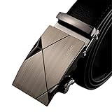 Rcool Männer Leder automatische Schnalle Gürtel Luxus Taille Gurt Gürtel Bund (F)