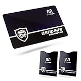RFID Blocker Karte 3.0 von OneMate® - 2 GRATIS REISEPASSHÜLLEN - Störsender - Nur 0,85mm DÜNN