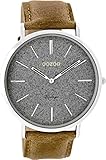 Oozoo Vintage Herrenuhr Flach Lederband 44 MM Glitzer/Braun C8805