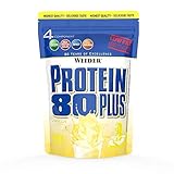 WEIDER Protein 80 Plus Eiweißpulver, Vanille (Low-Carb, Mehrkomponenten Casein Whey Mix für Proteinshakes, 500g)
