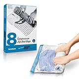 Tronature 5X Kompressionsbeutel (40x60cm + 50x70cm) Vakuumbeutel - Aufbewahrung für Kleidung, Reise, Camping, Backpacking - Aufbewahrungsbeutel Wasserdicht Zum Rollen, Beutel Set, Backpacker Zubehör