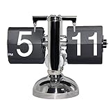KABB Tischuhr Retro Flip Clock Uhr für Zuhause Büro Wohnzimmer Batteriebetrieben (Schwarz)