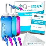 iQ-med Nasendusche 500ml + 21x Salz + Rezeptbuch + 4 Aufsätze (türkis)