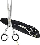 Socialic Haarschere - Extra scharfe Friseurschere [16,5 cm] - Hochwertige Haarschneideschere aus gehärtetem Karbonstahl für einen scharfen & präzisen Schnitt - Haar Schere inkl. praktischem Etui