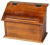 Vintiquewise Old Style Holz Podium Rezept Box, braun