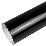 Rapid Teck® 7€/m² Premium – Glanz Schwarz 2m x 1,52m Auto Folie Blasenfrei mit Luftkanälen für Auto Folierung und 3D bekleben in Matt Glanz und Carbon Autofolie