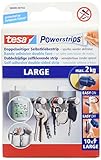 tesa Powerstrips LARGE / Doppelseitige Klebestreifen zur Montage von Gegenständen bis 2kg - wieder ablösbar  1 x 10 Strips