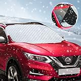 rabbitgoo Windschutzscheibe Abdeckung Frontscheibenabdeckung Auto Winterabdeckung Frostschutz Eisschutz - Frontscheibe Abdeckung Sonnenschutz Schneeschutz für Scheibenwischer (147*116cm)