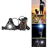 Wiederaufladbare USB Running Light,SGODDE Brust Lampe 3 Modi 250 LM wasserdicht Outdoor Sport,Leicht , Bequem und Perfekt Brustlampe für Joggen, Gehen, Campen, Lesen, Laufen,Angeln, Klettern