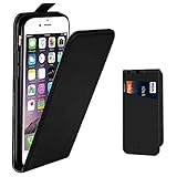 iPhone 6 Hülle, iPhone 6S Hülle, Supad Leder Tasche für Apple iPhone 6 / 6S 4,7 Zoll Handyhülle Flip Case Schutzhülle (Schwarz)