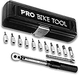 Drehmomentschlüssel Fahrrad & Motorrad 1/4 Zoll Antrieb mit Umschaltknarre und Verlängerung, Messbereich 2 bis 20 Nm - Präzisionswerkzeug inklusive Innensechskant Hex und Torx Bits Für Rennrad, MTB
