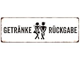 Interluxe Das ORIGINAL Blechschild METALLSCHILD Türschild GETRÄNKERÜCKGABE Toilette Gäste-WC Bad Toilettenschild
