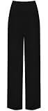 WearAll - Übergröße Damen Palazzo Weite Bein Hosen - Schwarz - 48-50