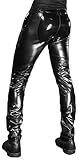 Patrice Catanzaro DYLAN Wetlook-Lack-Hose mit Reißverschluss,schwarz (44, Schwarz)