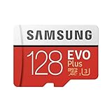 Samsung EVO Plus Micro SDXC 128GB bis zu 100MB/s, Class 10 U3 Speicherkarte (inkl. SD Adapter) rot/weiß