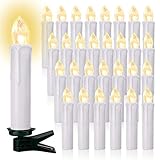 Forever Speed 20/30/40/50/60er LED Lichterkette Kabellos Weihnachtskerzen Christbaumschmuck Weihnachtsbaumbeleuchtung 30*weisse Hülle