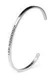 Simoleo® Armreif - Unisex Armband mit Lieblingsmensch Gravur - Größenverstellbares Damenarmreif mit einzigartigem Design - Armschmuck in hochwertiger Geschenkbox - Schrift schwarz (Silber)
