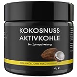 Premium Kokosnuss Aktivkohle Pulver zur natürlichen Zahnaufhellung für weiße Zähne | Zahnbleaching 100% REIN ohne Zusatzstoffe | VEGAN | Activated Charcoal | Zahnpasta | Charcoal Bleaching
