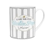 Die Geschenkewelt 45761 XL-Becher, Bester Papa, Porzellan, 60 cl, mit Geschenk-Banderole, Blau