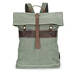 Addora Canvas Rucksack Männer Frauen Vintage Casual Outdoor Reisetasche College Style Student Doppel Schultern Tasche,CoralCyan-OneSize