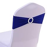 50 x elastische Stuhl-Schärpen/-Schleifen, dehnbares Elastan, für Hochzeiten, zu Hause, Partys, Lieferanten, als Dekoration, königsblau, 15*35cm