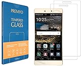 PREMYO 2 Stück Panzerglas für P8 Schutzglas Display-Schutzfolie für P8 Blasenfrei HD-Klar 9H 2,5D Echt-Glas Folie kompatibel für P8 Gegen Kratzer Fingerabdrücke