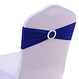 50 x elastische Stuhl-Schärpen/-Schleifen, dehnbares Elastan, für Hochzeiten, zu Hause, Partys, Lieferanten, als Dekoration, königsblau, 15*35cm
