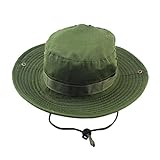 JYJMJustierbare Kappen-Hut-nepalesische Kappe Army Mens-Fischer-Hut Reine Farbe Bergsteigenfischenmänner und Hut-Tarnung der Frauen bedeckt Sportfreizeit-Beckenkappe mit einer Kappe (Army Green)