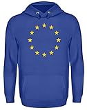 Support Europe in Style – EU Hoodie Flag | Stars Blau Fashion - Unisex Kapuzenpullover Hoodie -L-Royalblau