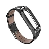 CICIYONER Armband für Xiaomi Mi Band 2, Mode Einfache Elegante gemütliche PU-Leder Smart Armbanduhr Armband (Schwarz, Xiaomi Miband 2)