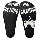 Solike Unisex Sportsocken Wintersocken Stricksocken/Do Not Disturb,I'm Gaming ' Socken große Neuheit Gamer Geschenk für Spieler, die alles haben!