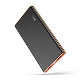 EasyAcc Powerbank 10000mAh Externer Akku dünn und leicht Portable Smart Ladegerät für iPhone Samsung Huawei Smartphone Tablet usw, Schwarz Orange