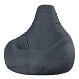 Bean Bag Bazaar Gaming Sitzsack, Anthrazit Grau - 98cm x 80cm, Gamer Sitzsack Kissen Sessel Wasserabweisend für Innen und Außen