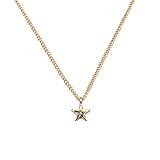 Damen Halskette von JUTTA | Gold Kette mit Stern Anhänger für Frauen, Mädchen, Mutter | Reißfest - Stabil - Gute Qualität | Tolle Schmuck - Halsketten Geschenkidee