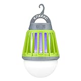 Enkeeo 2-in-1 Campinglampe Mückenkiller LED Moskito Killer wasserdicht tragbare Zeltlampe USB Aufladbare Insektenschutz 2000mAh (Grün)