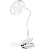 Lacari ® Lupenleuchte mit 24 LED – Schwenkbares Vergrößerungsglas – Kosmetiklampe, Uhrmacherlupe - 3x Zoom für Arbeitslupe - Lupe mit Licht Inkl. Klemme