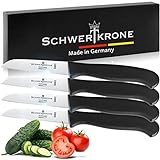 Schwertkrone Schälmesser Küchenmesser 4er Set Solingen/Gemüsemesser scharf Allzweckmesser rostfrei 3" / Spülmaschinenfest
