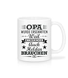 Lustige Kaffee-Tasse mit Spruch I Opa Enkelkinder Helden I Tolle Geschenkidee für Opa Geburtstag Weihnachten