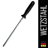 Wetzstahl aus Solingen 34cm / Wetzstahl für Messer Wetzstab/Chrom-Vanadium Stahl rostfrei/Messerschärfer/Messerschleifer schwarz