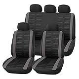 Upgrade4cars Auto-Sitzbezüge Set Universal | Auto-Schonbezüge Schwarz Grau | Auto-Zubehör Innenraum Sitzschoner B1-grau