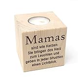 KATINGA Teelichthalter Mama 8cm - toller Kerzenständer für Mama zu Weihnachten, Geburtstag oder als schönes Geschenk zu Muttertag (Mama Text)
