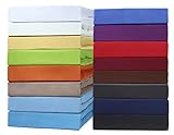 luxoon Jersey Spannbettlaken Spannbetttuch Serie in 16 modernen Farben und 5 verschiedenen Größen (180 x 200 cm - 200 x 200 cm, silber grau)