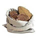 Varvara Home Brotbeutel aus Bio Leinen - Brot Tasche - Leinenbeutel - Beutel Stoff Leinen - Obst- und Gemüsebeutel - Natur (30 x 40 cm)